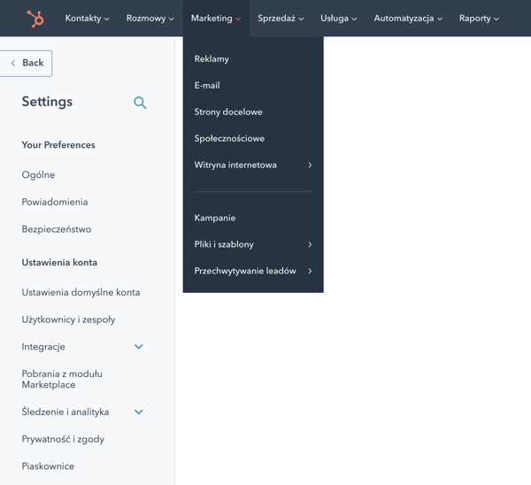 kontakty w CRM w HubSpot przyklad